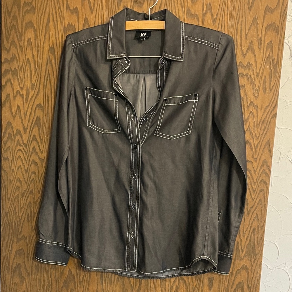 W by Worth Charcoal button up shirt